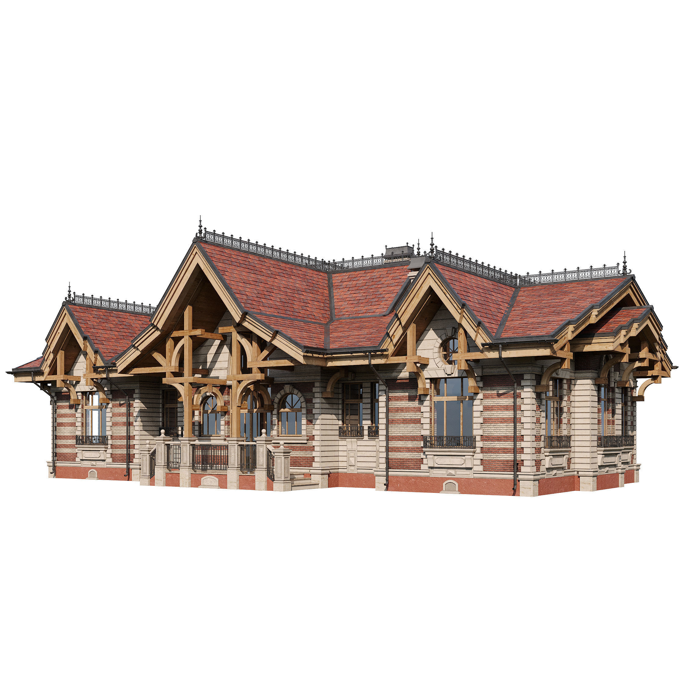 Classic modern house 2 3D model_2