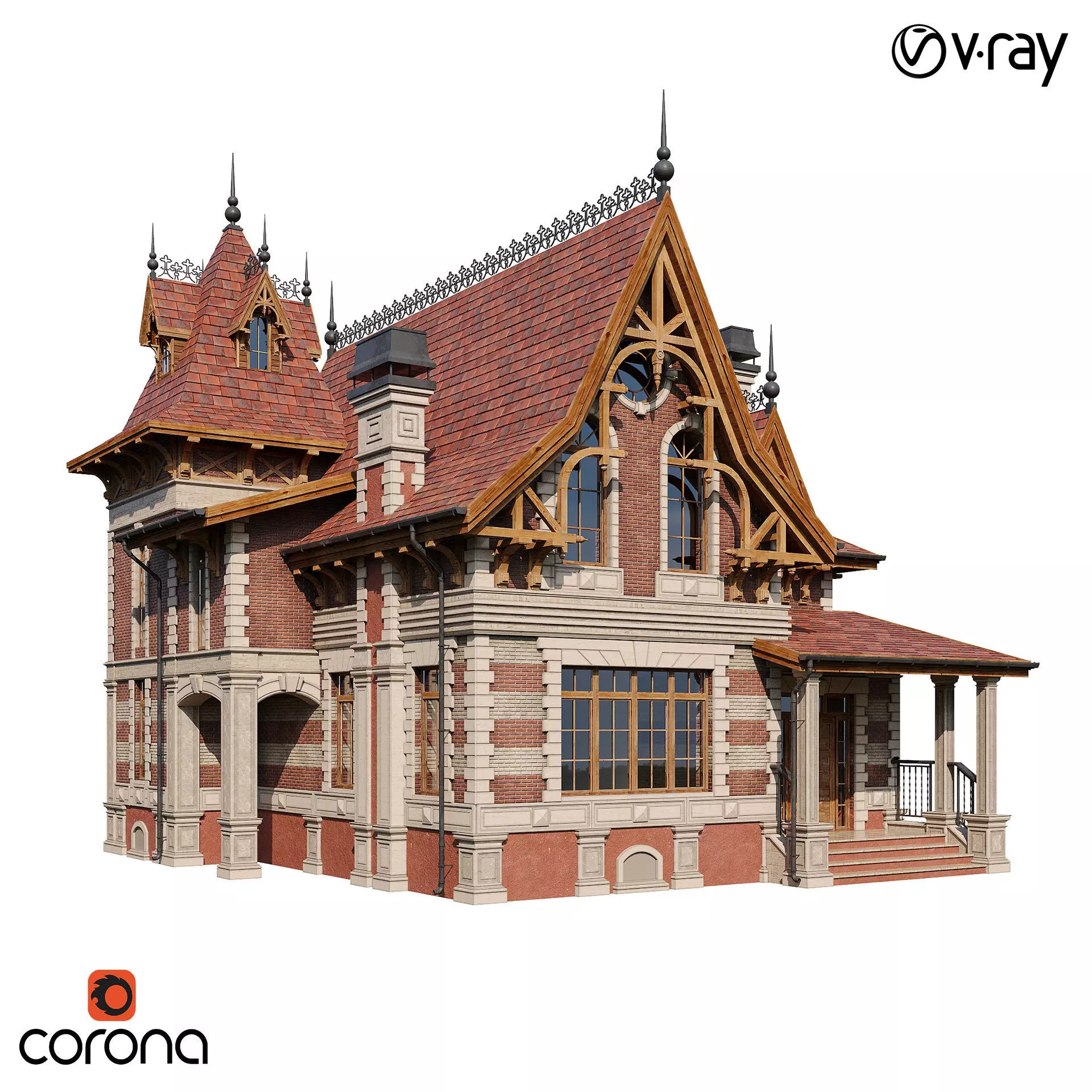 Classic modern house 3D model