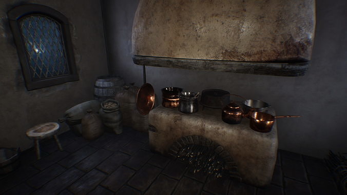 Medieval Room Low-poly 3D model