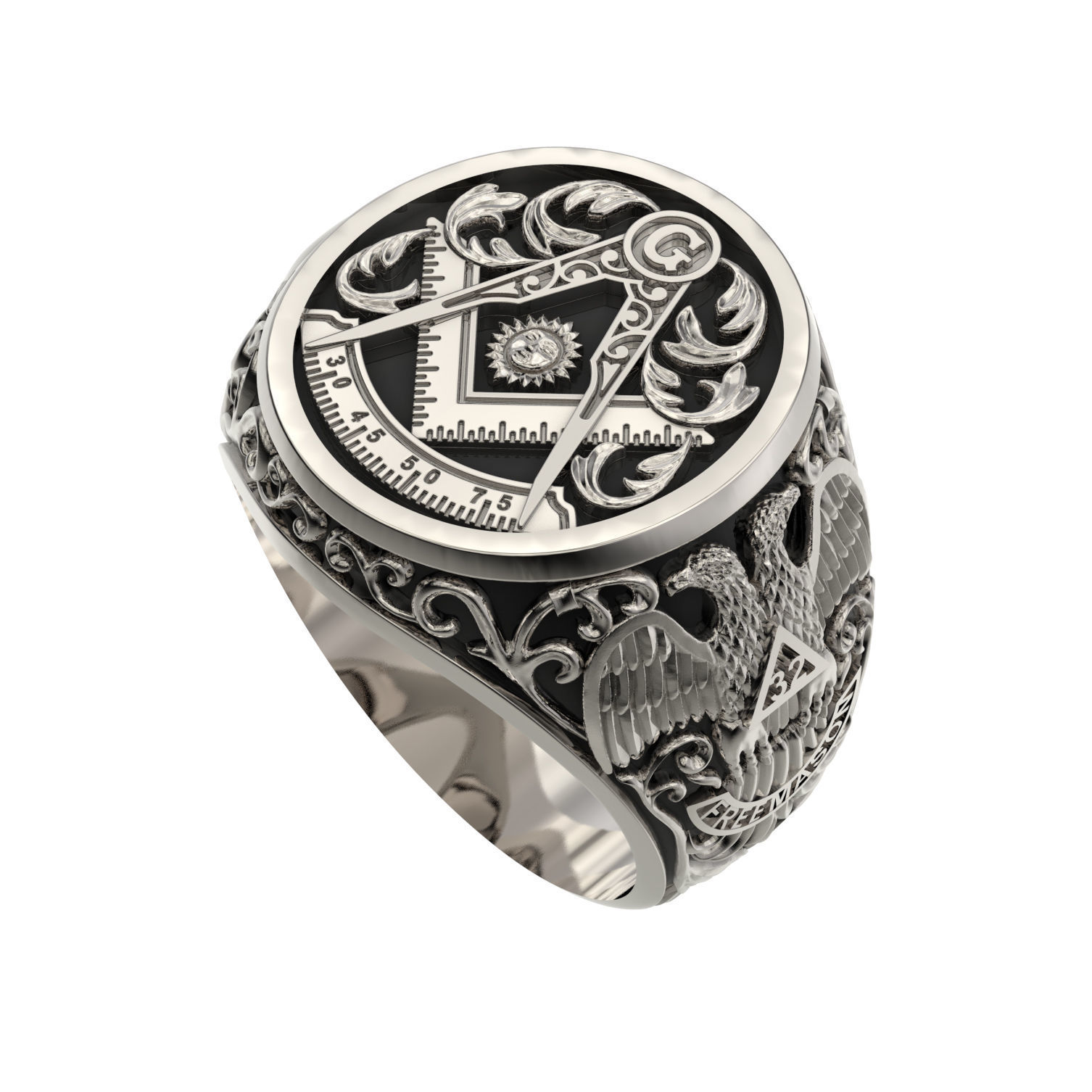 N233 Masonic ring 3D print model_20