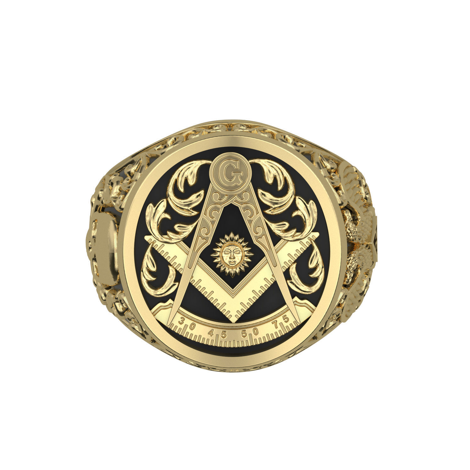 N233 Masonic ring 3D print model_6