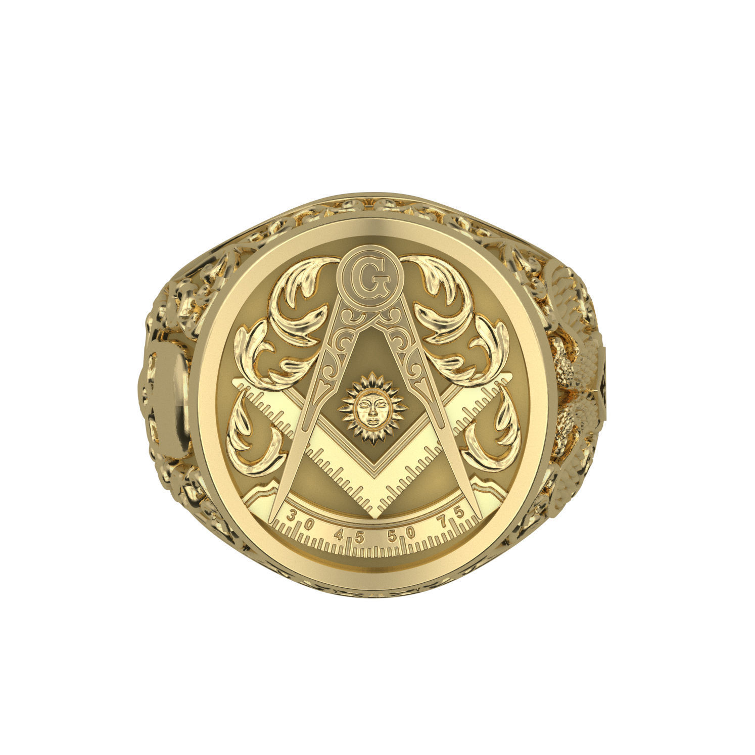 N233 Masonic ring 3D print model_7