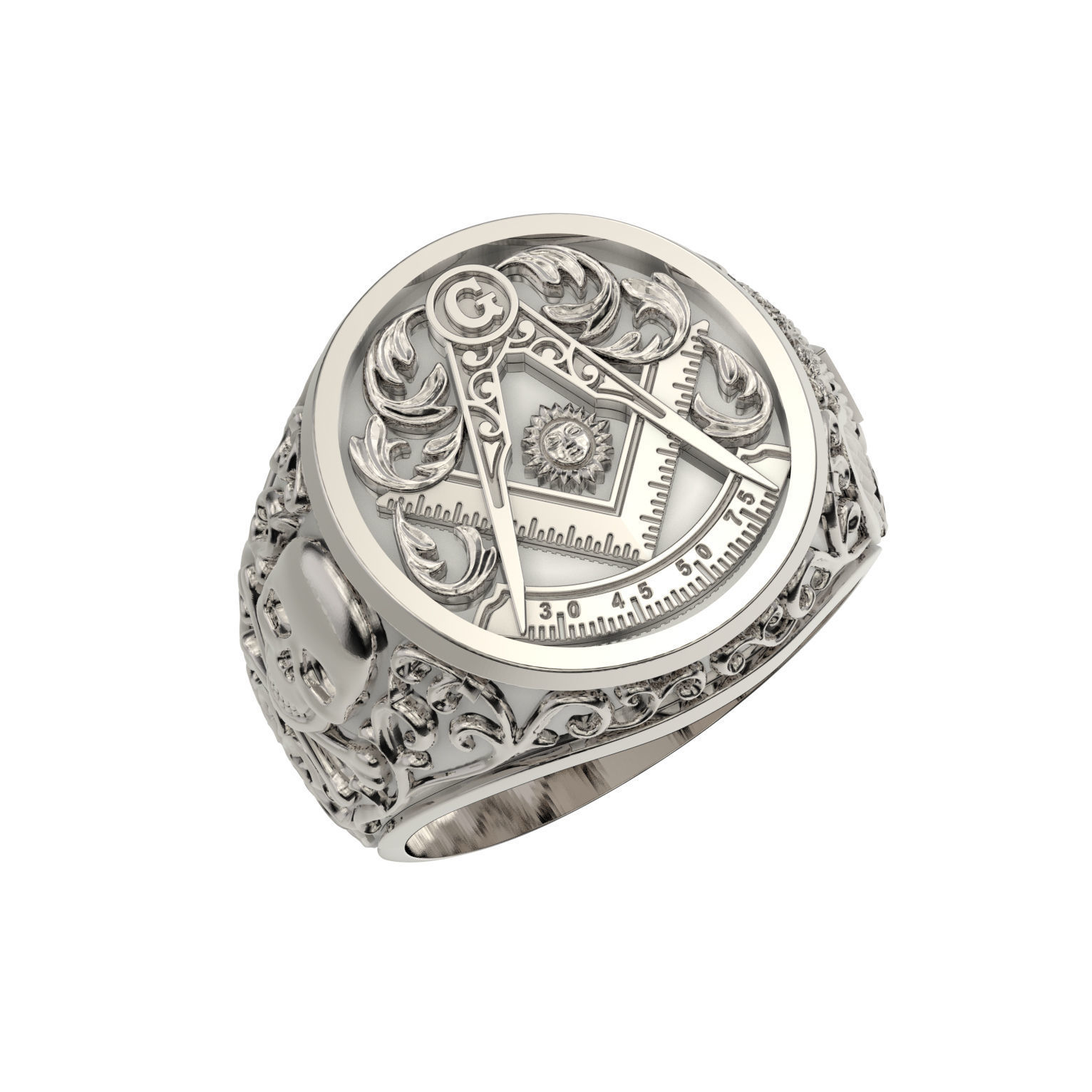 N233 Masonic ring 3D print model_2
