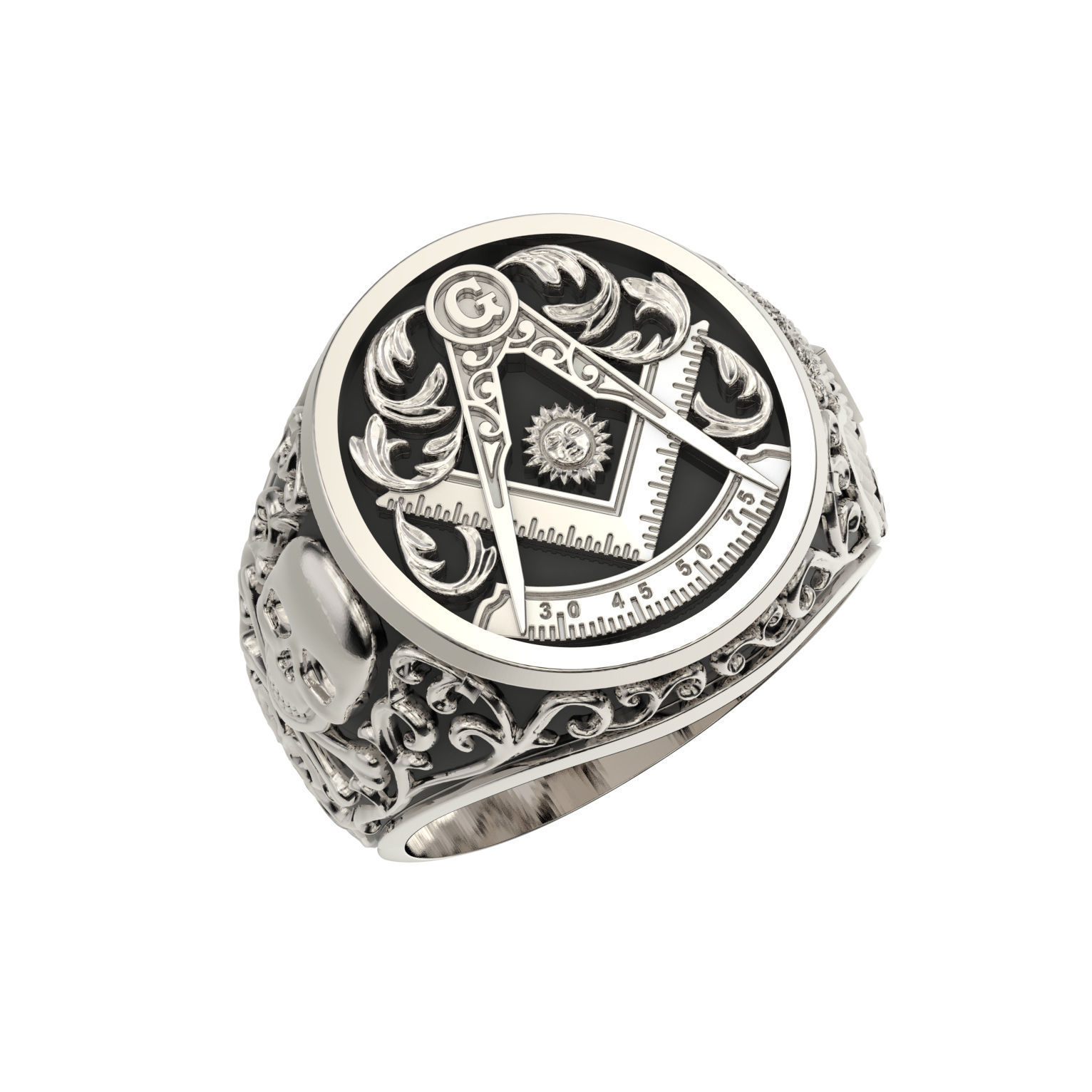 N233 Masonic ring 3D print model_4