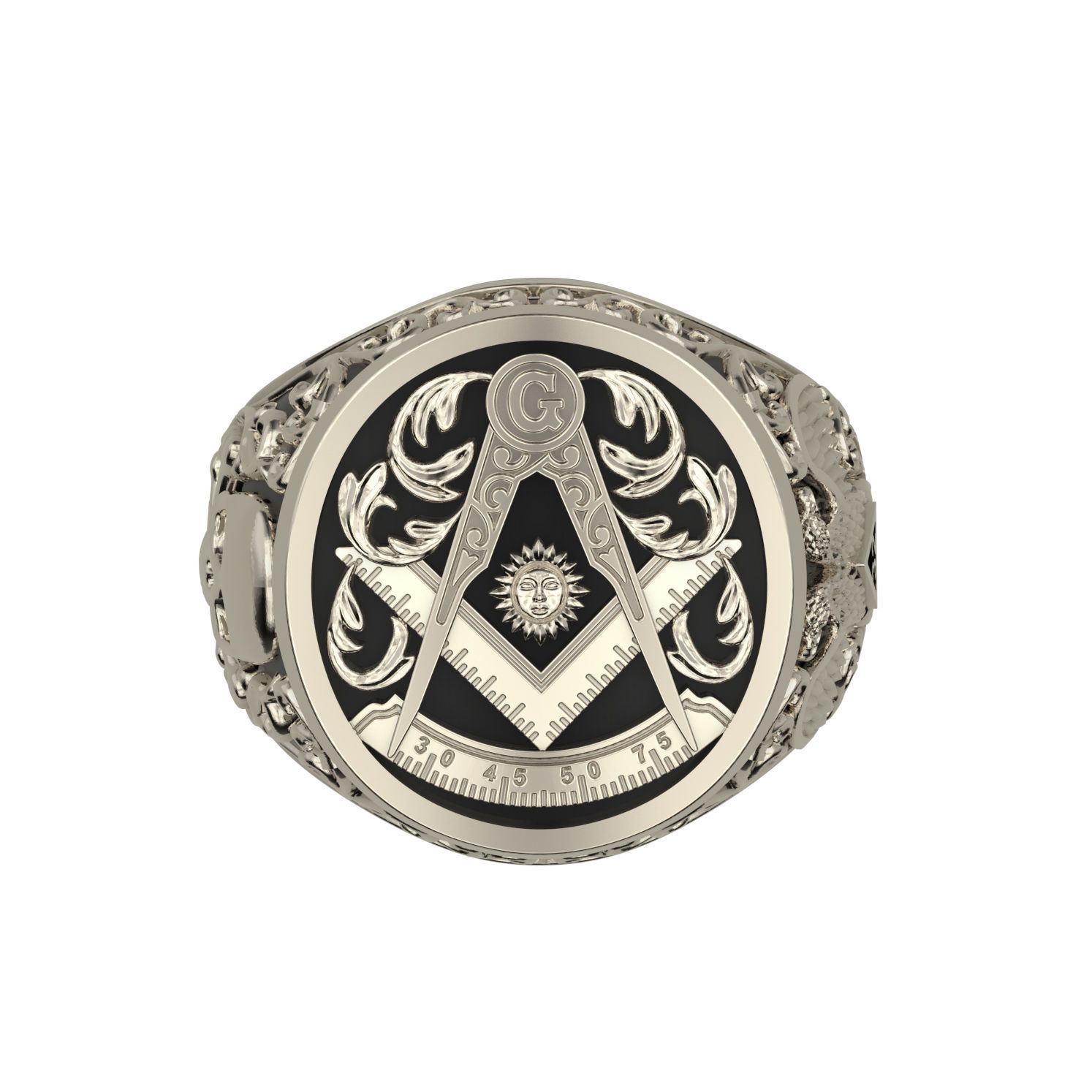 N233 Masonic ring 3D print model_5