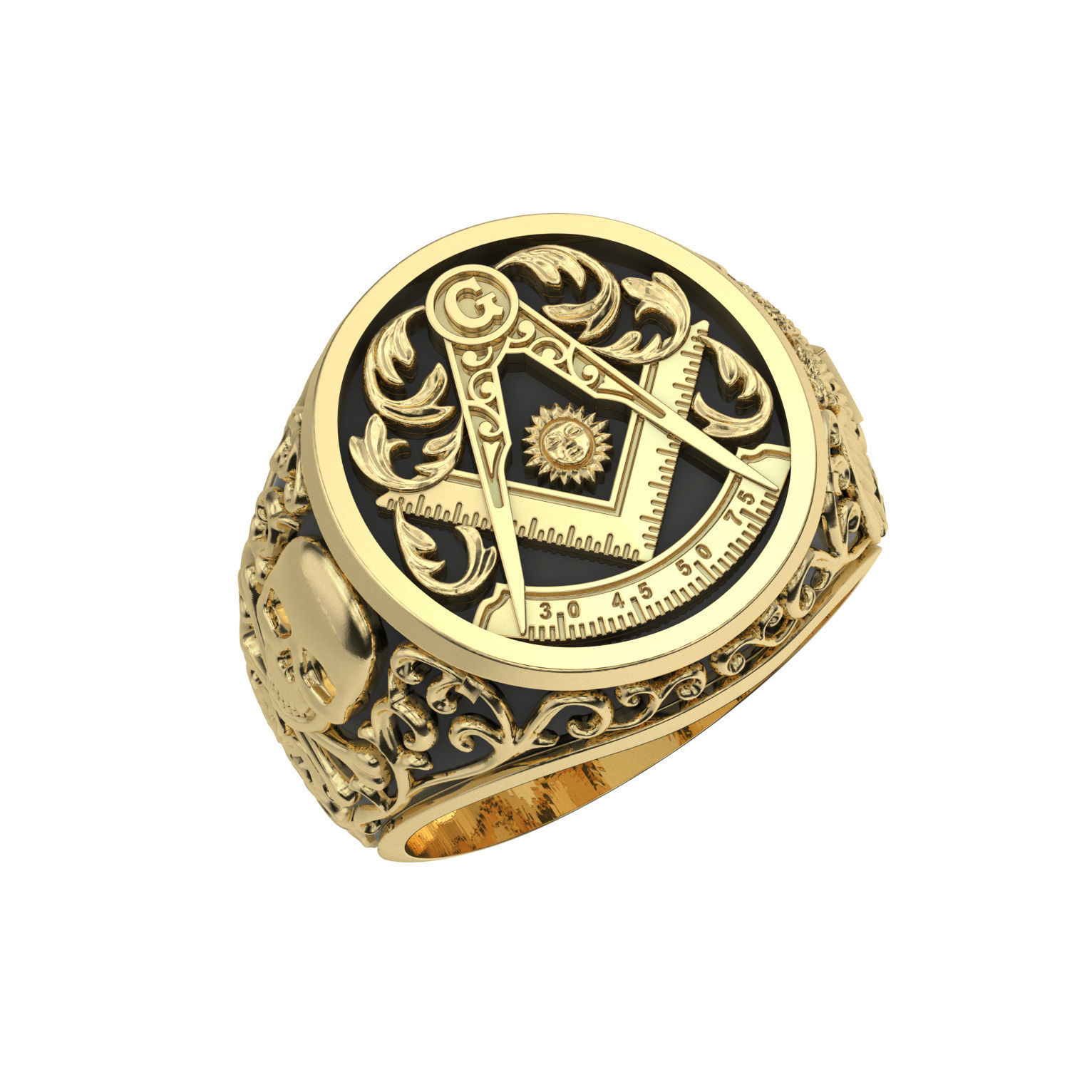 N233 Masonic ring 3D print model_3
