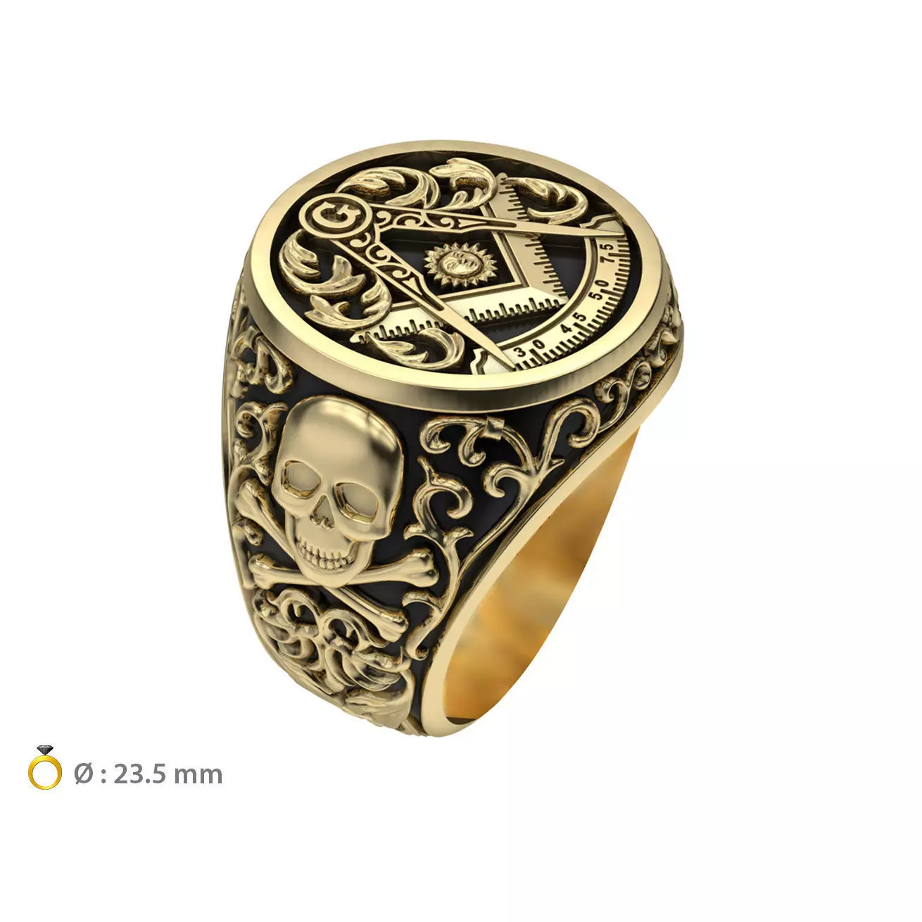 N233 Masonic ring 3D print model_0