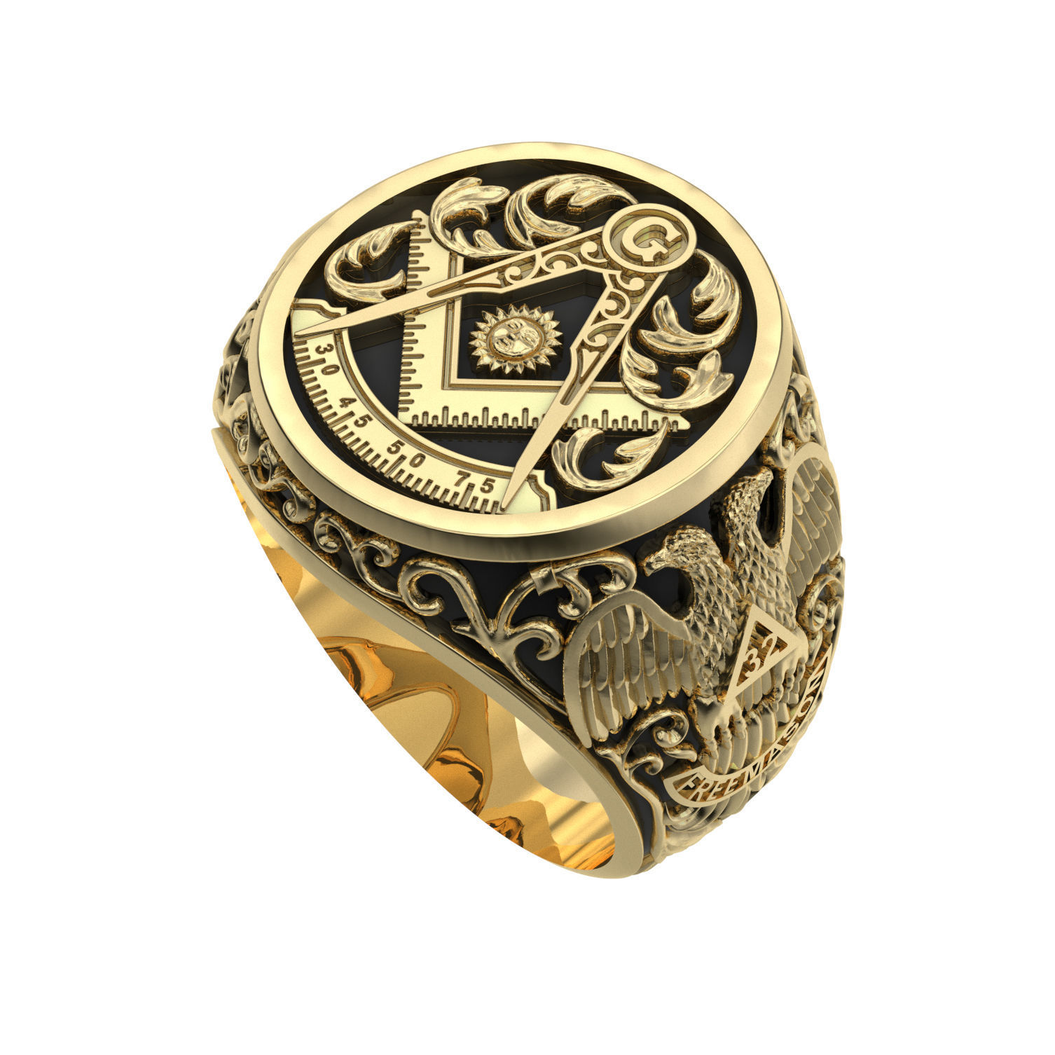N233 Masonic ring 3D print model_19