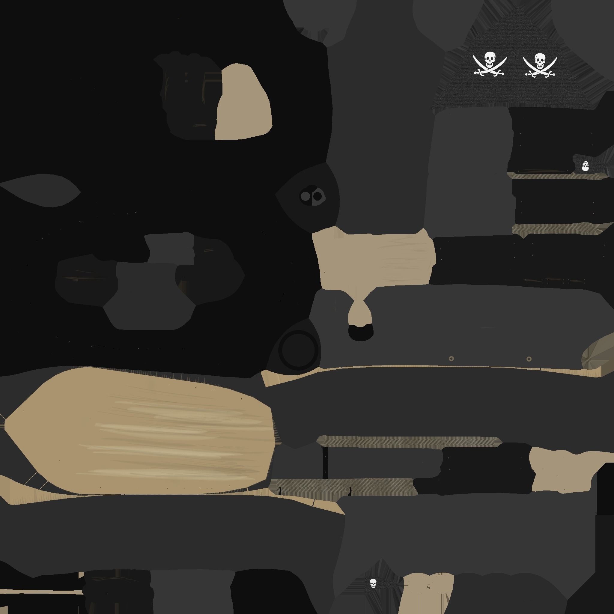 Cartoon Boat 03 - Black Pearl - Pirate - Low Poly Ship Low-poly 3D model_17