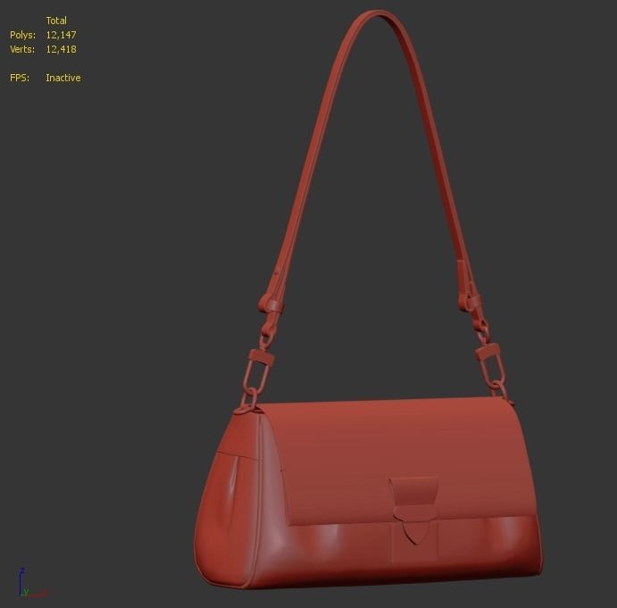 handbag-louis-vuitton louis vuitton monogram shoulder bag Low-poly 3D model_16