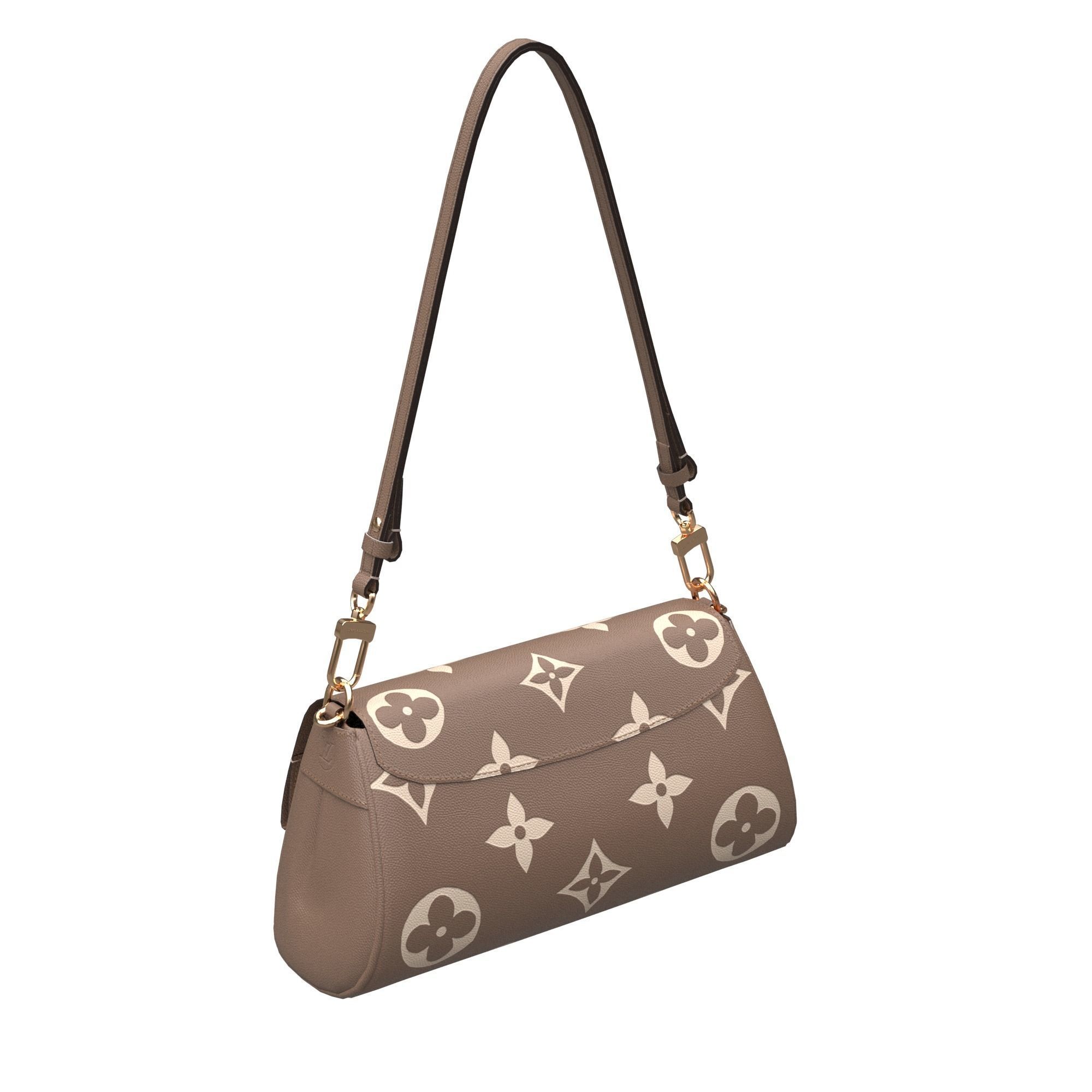 handbag-louis-vuitton louis vuitton monogram shoulder bag Low-poly 3D model_10