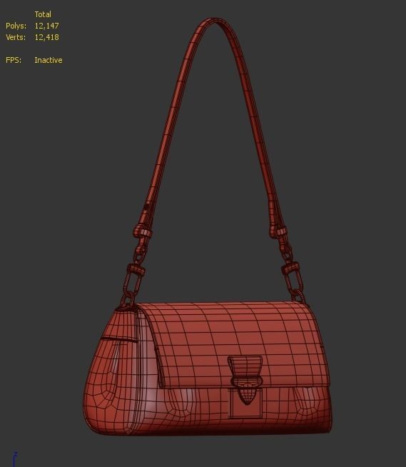 handbag-louis-vuitton louis vuitton monogram shoulder bag Low-poly 3D model_17