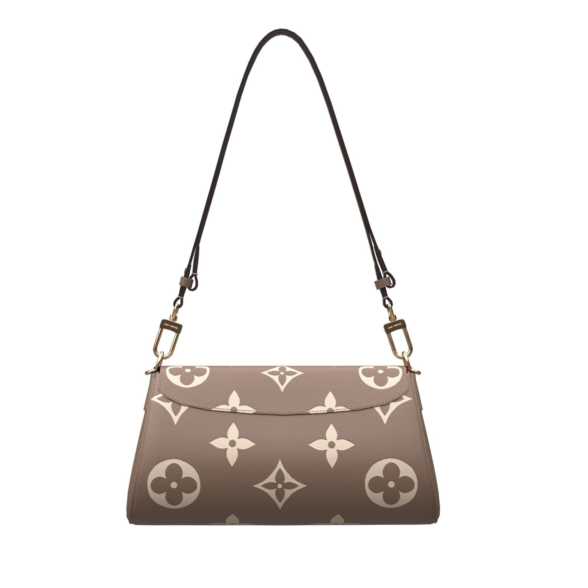 handbag-louis-vuitton louis vuitton monogram shoulder bag Low-poly 3D model_11