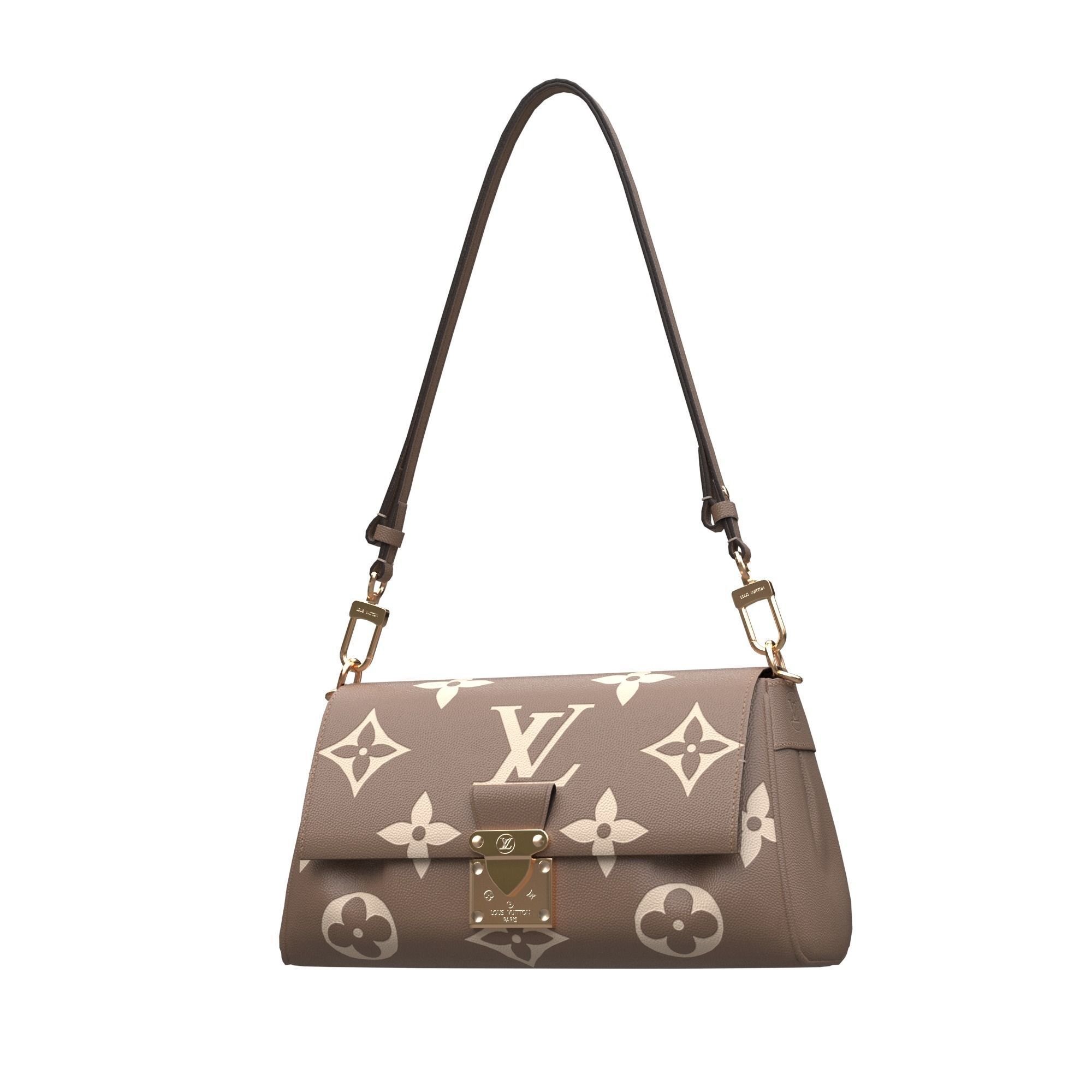 handbag-louis-vuitton louis vuitton monogram shoulder bag Low-poly 3D model_4