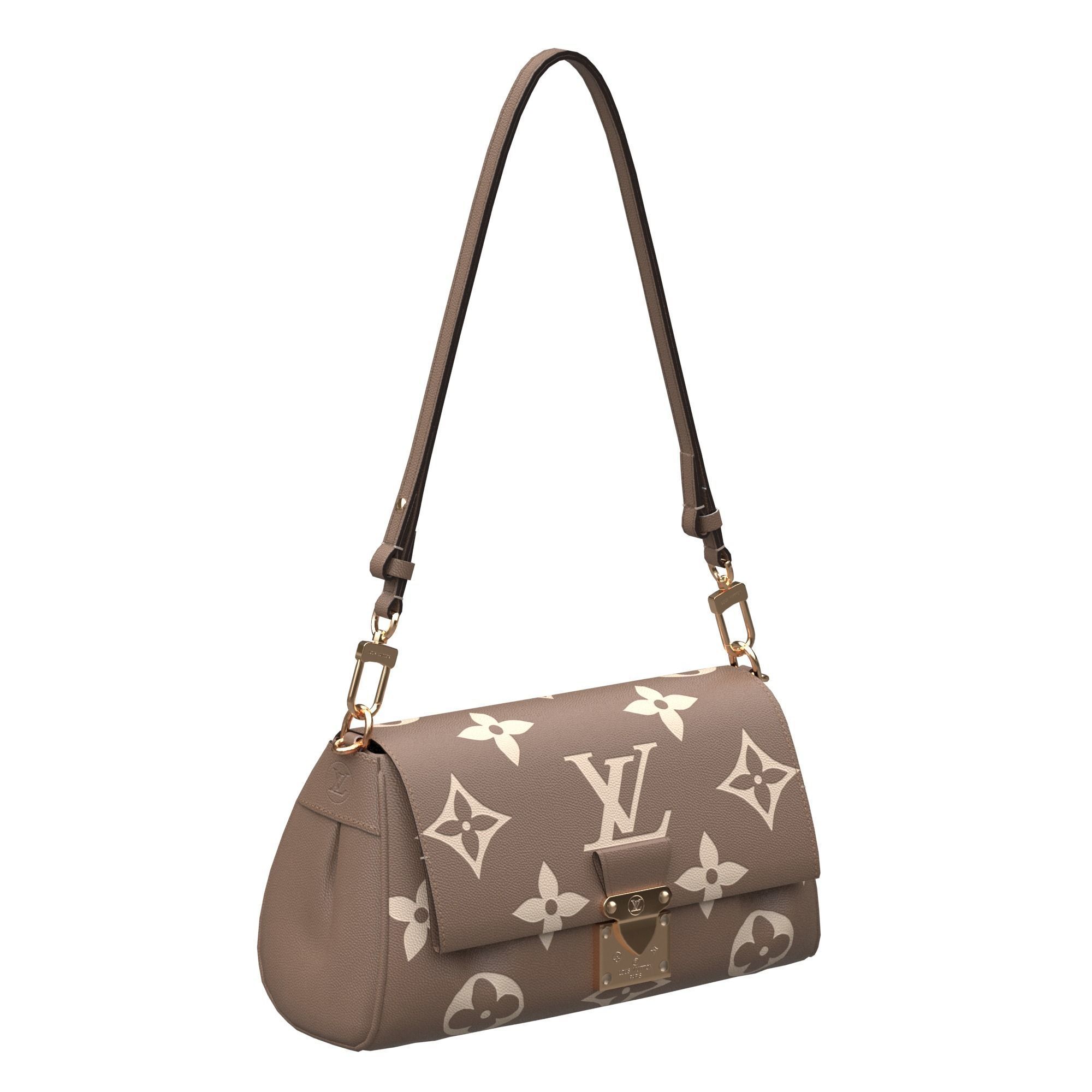 handbag-louis-vuitton louis vuitton monogram shoulder bag Low-poly 3D model_14