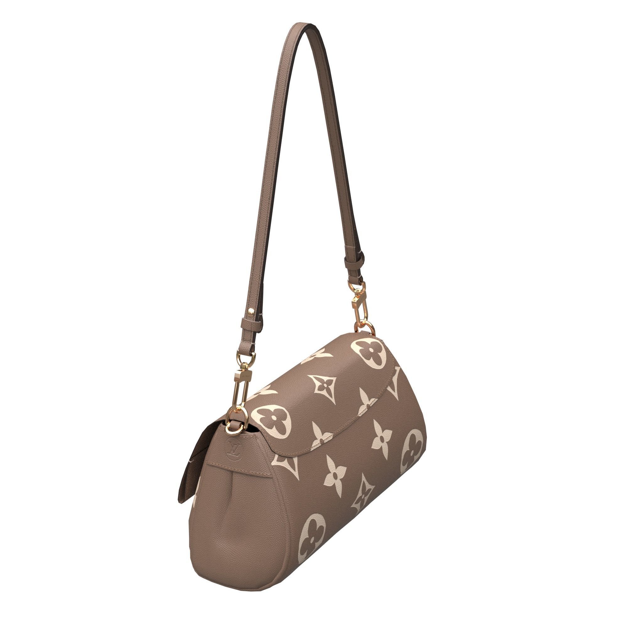 handbag-louis-vuitton louis vuitton monogram shoulder bag Low-poly 3D model_9