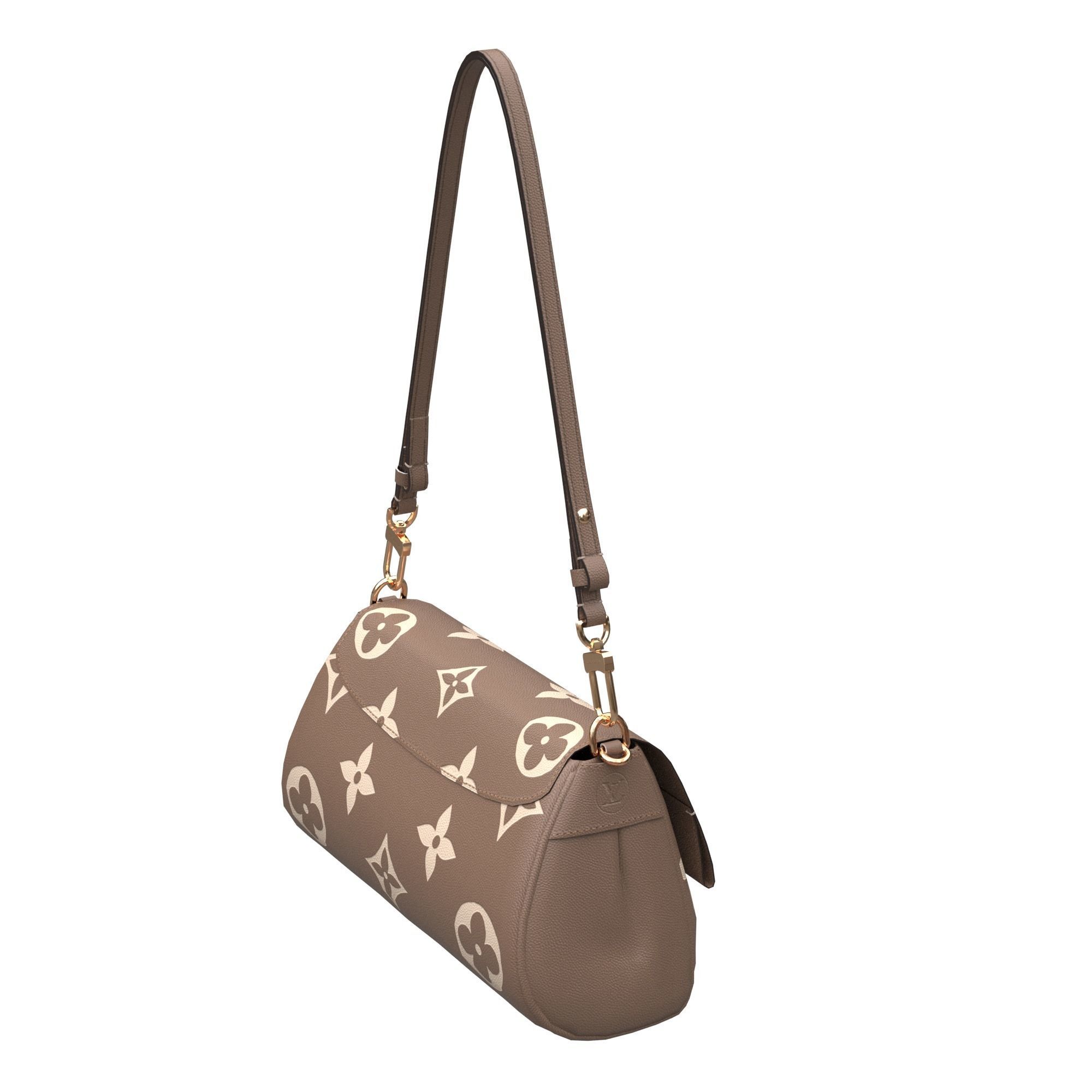 handbag-louis-vuitton louis vuitton monogram shoulder bag Low-poly 3D model_12