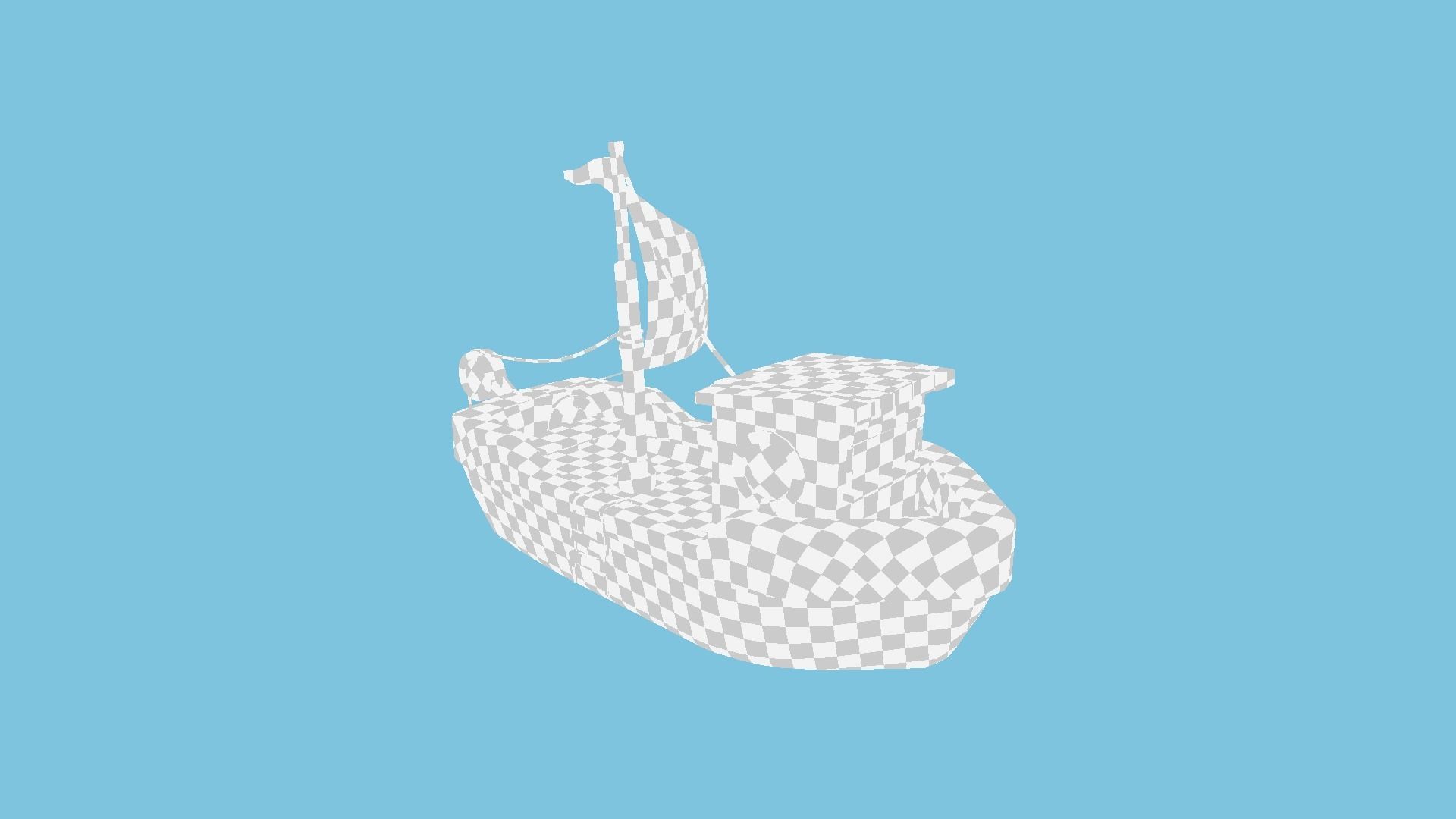 Cartoon Boat 04 - Purple Yellow - Low Poly Ship Low-poly 3D model_13