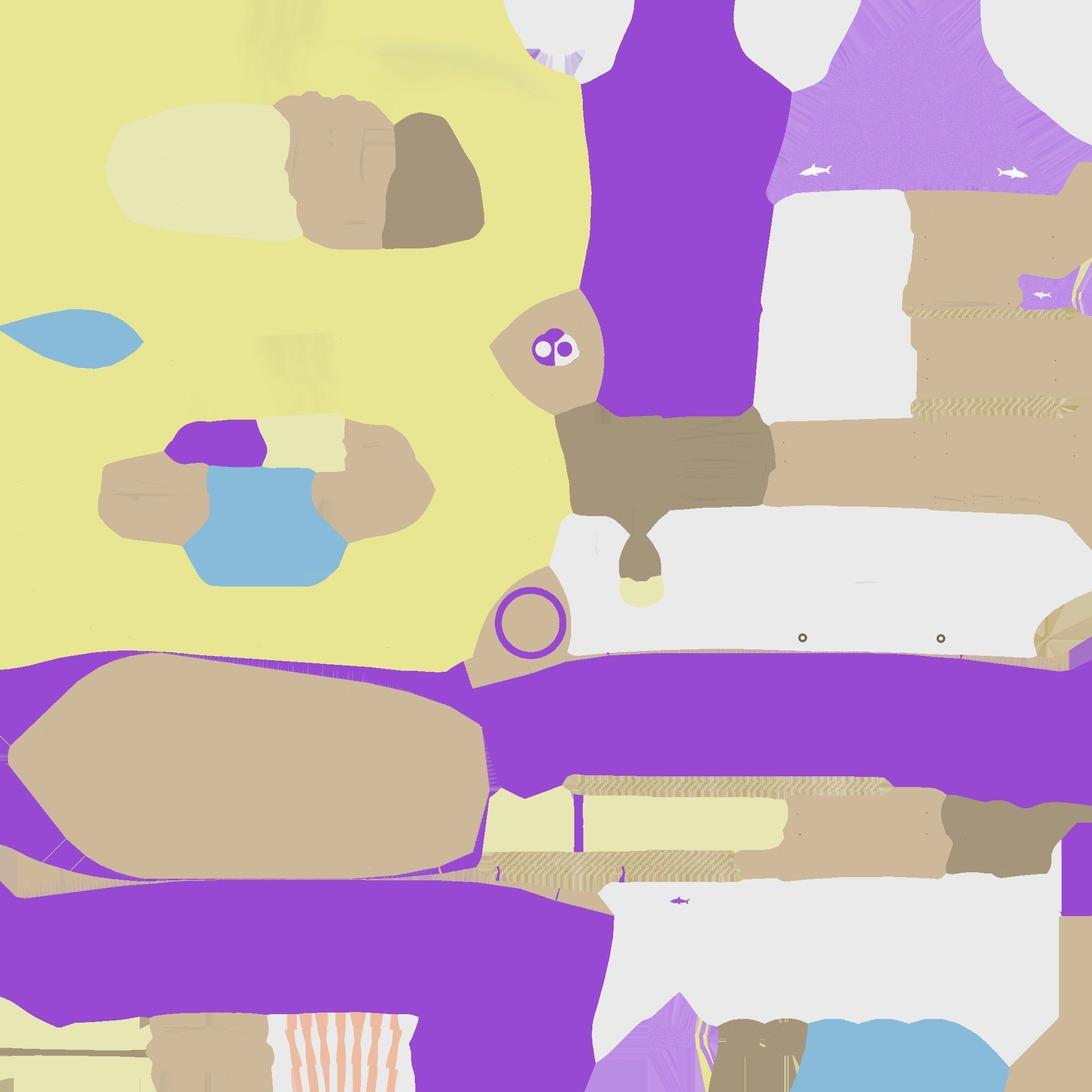 Cartoon Boat 04 - Purple Yellow - Low Poly Ship Low-poly 3D model_18