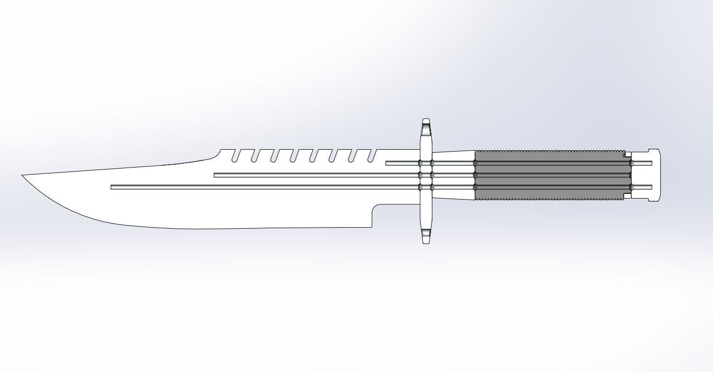 Survival Knife LS-1 from the movie Commando 1985 3D print model_27