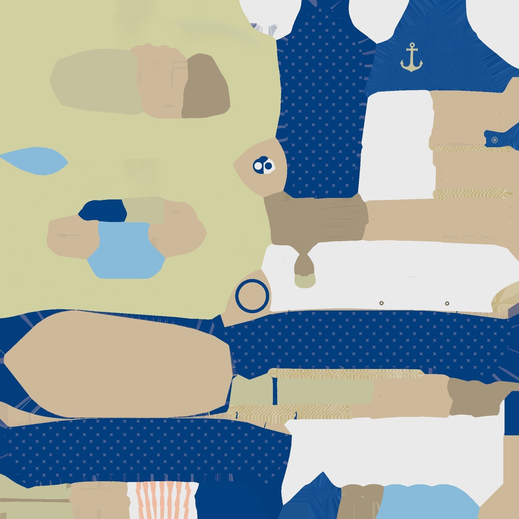 Cartoon Boat 06 - Dark Blue - Low Poly Ship Low-poly 3D model_18