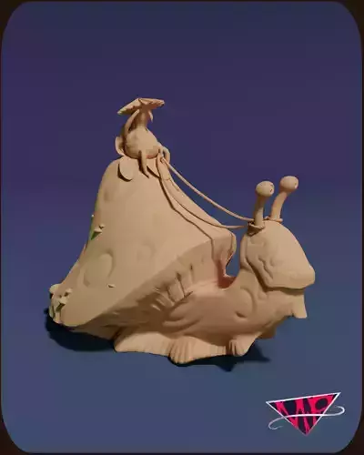 Shroom Snail and Rider Free 3D print model