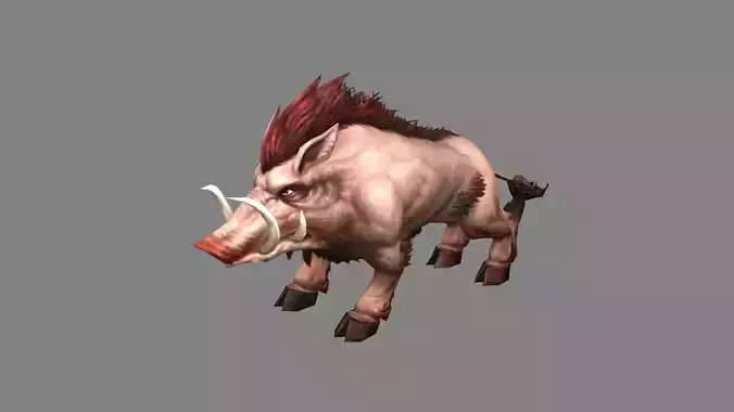 Cartoon wild boar Low-poly 3D model