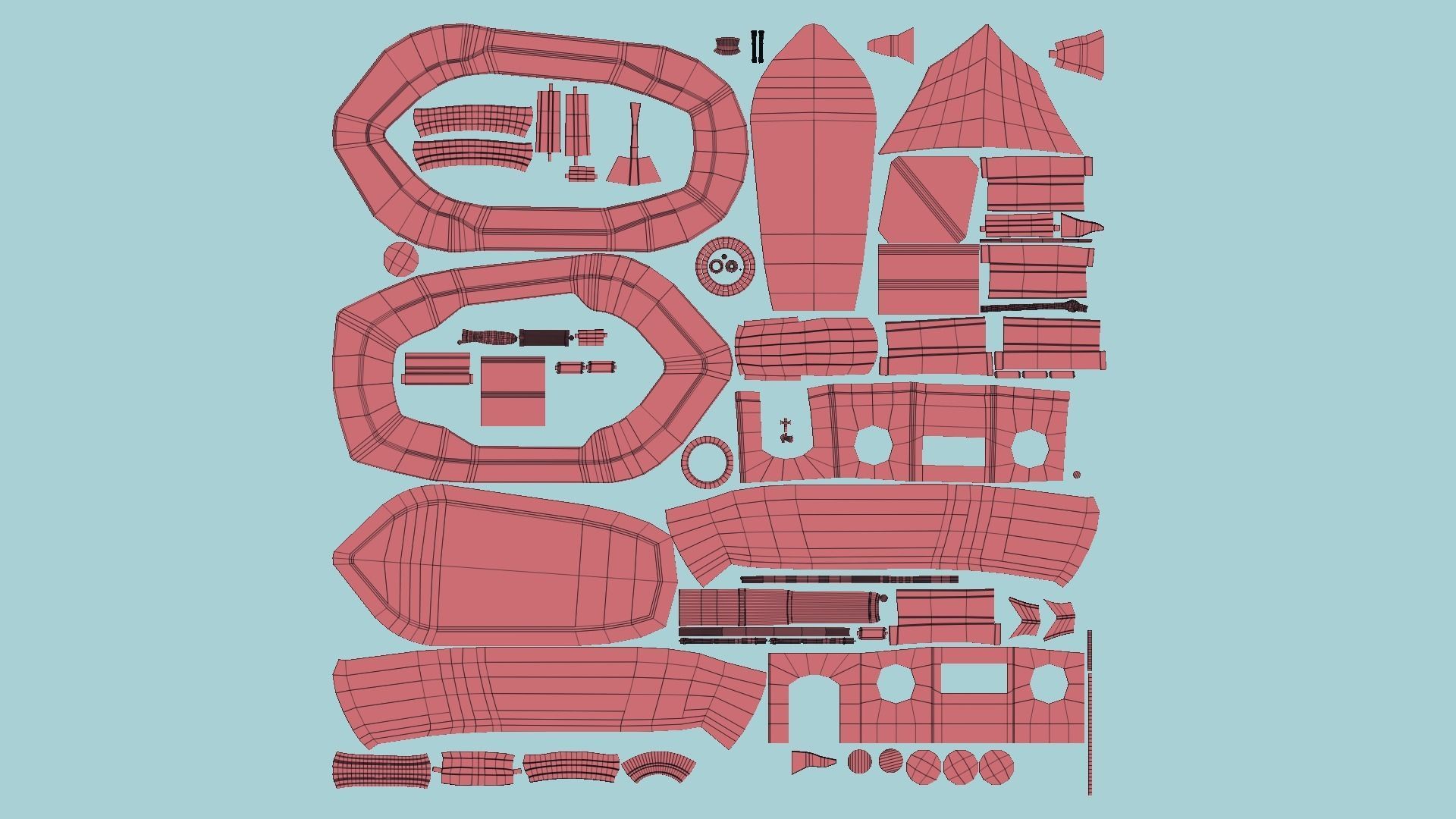 Cartoon Boat 10 - Wood Luxury - Low Poly Ship Low-poly 3D model_8