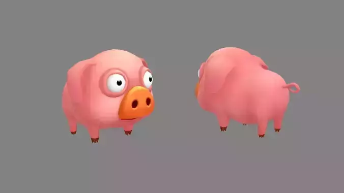 Cartoon piggy - fat pig