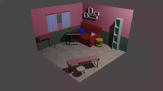 Isometric Room and Furniture Pack 17 Model