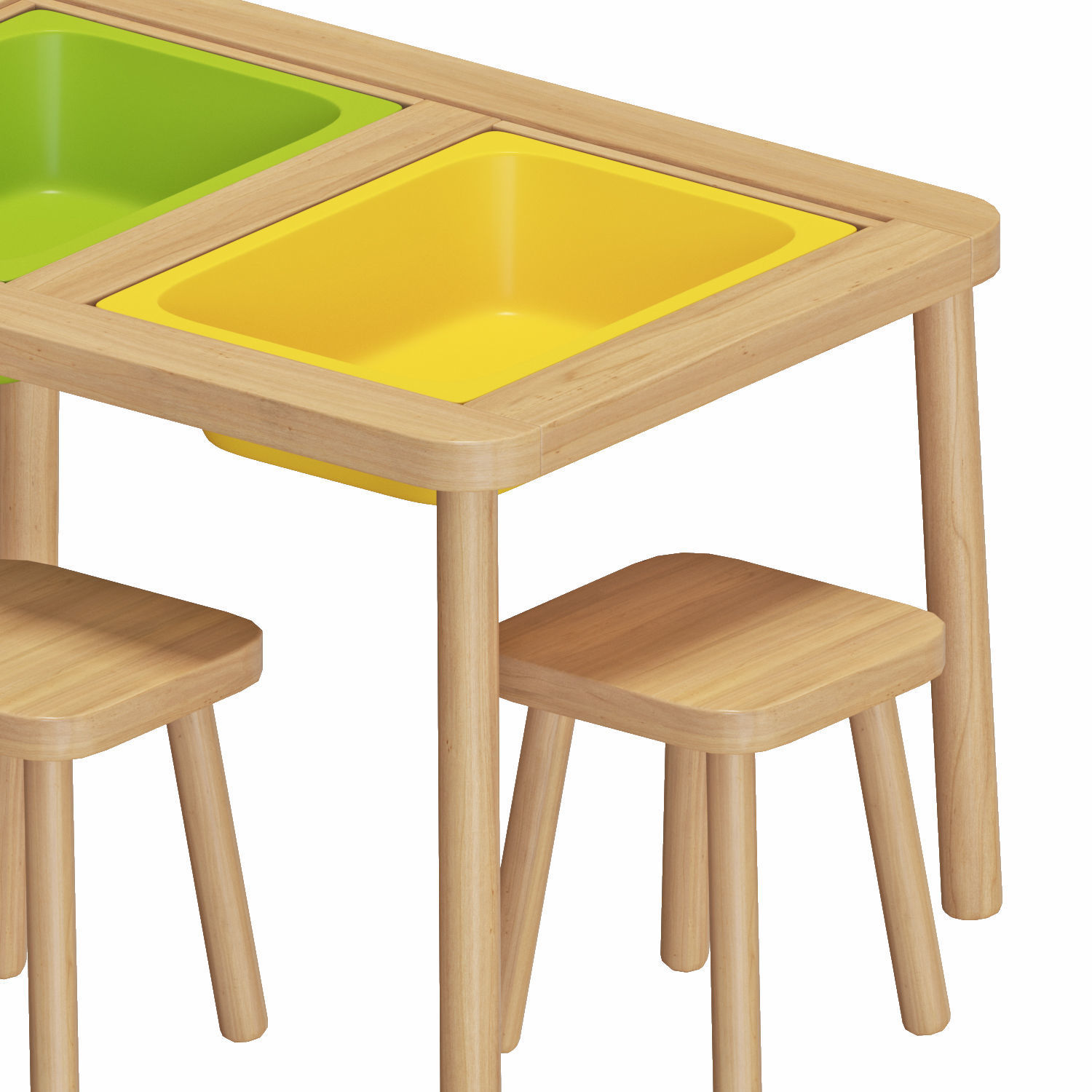 Flisat Table and Chairs set 3D model_2