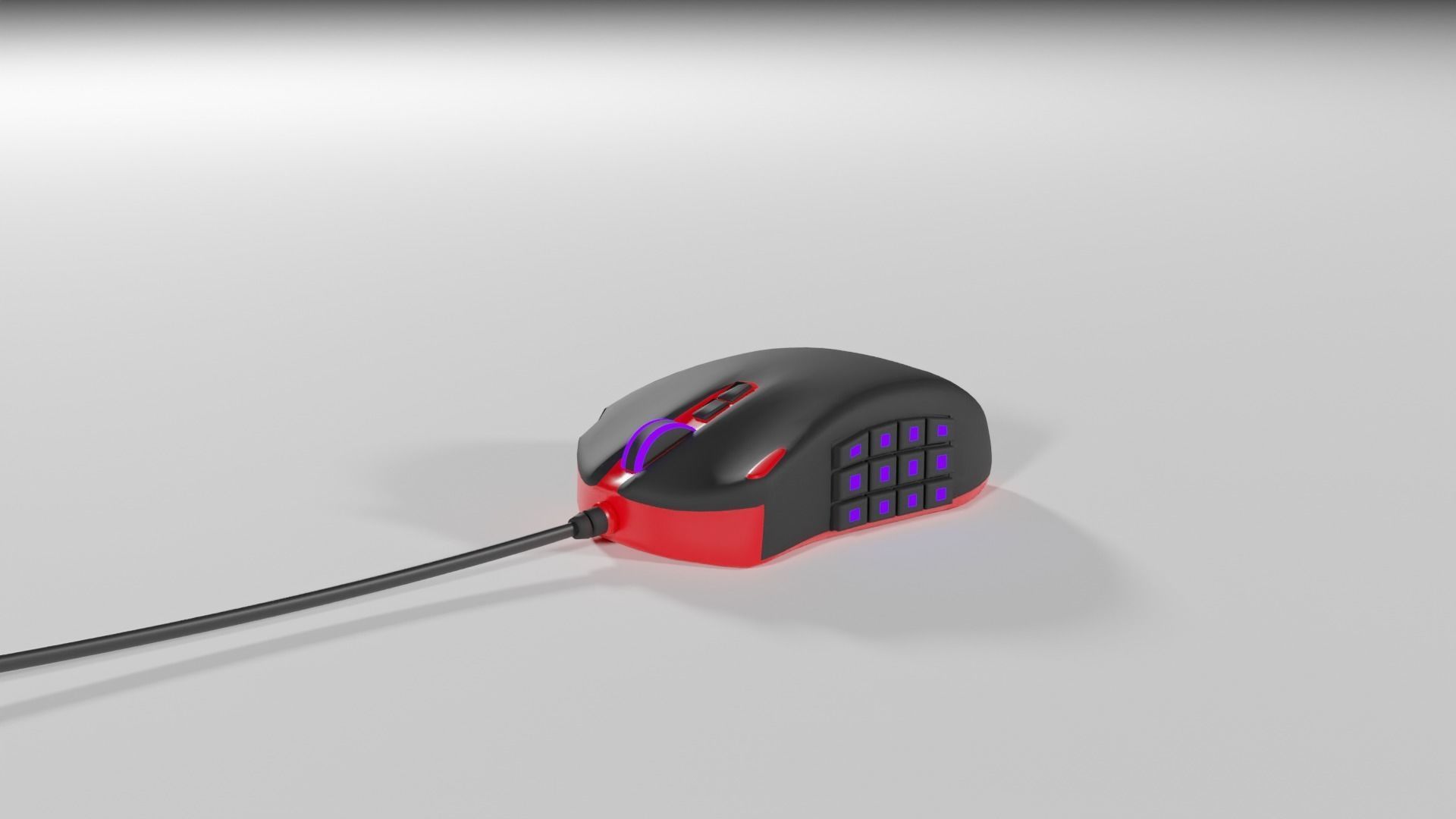 Simplistic Gaming Mouse Low-poly 3D model_3