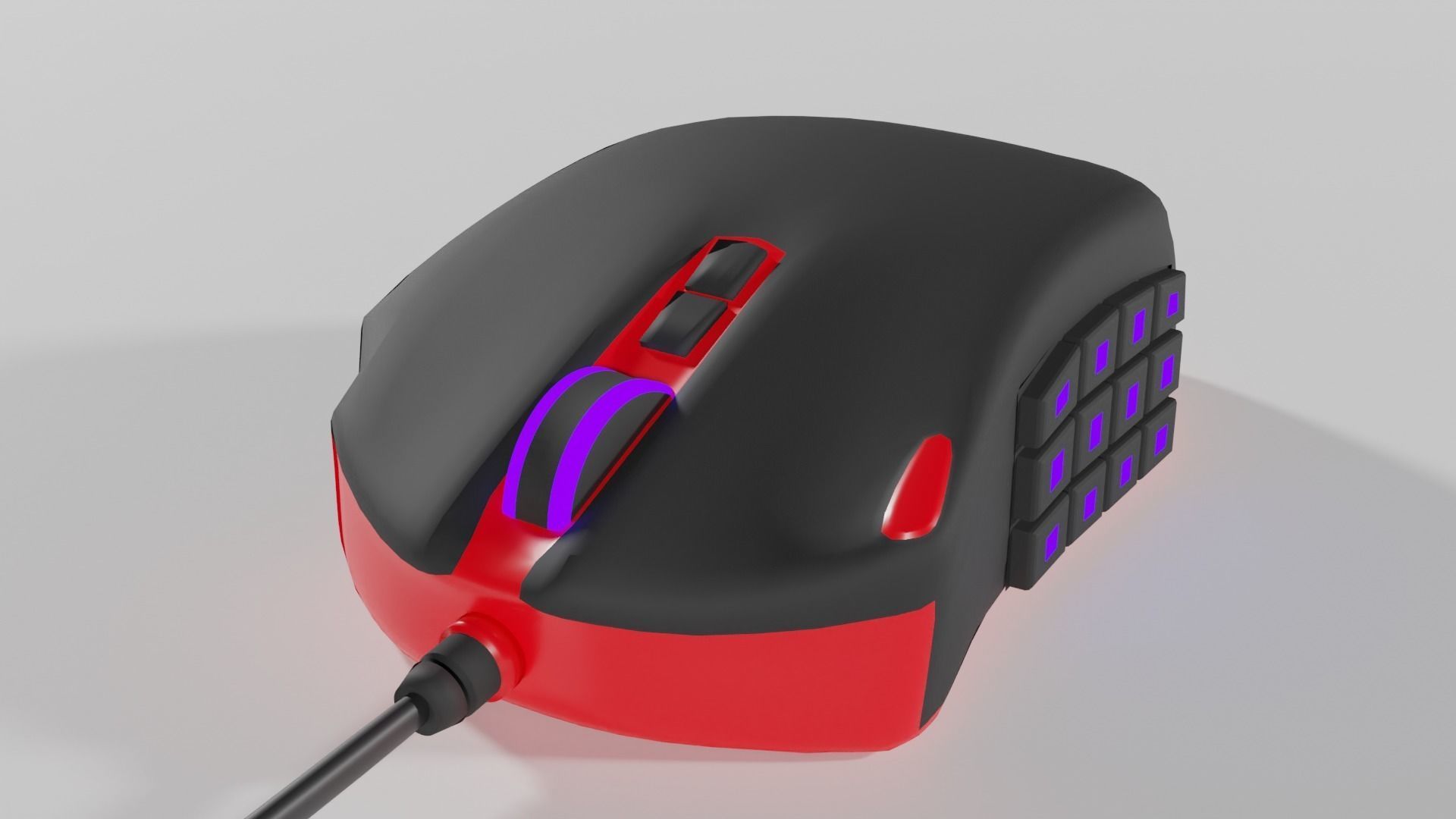Simplistic Gaming Mouse Low-poly 3D model_5