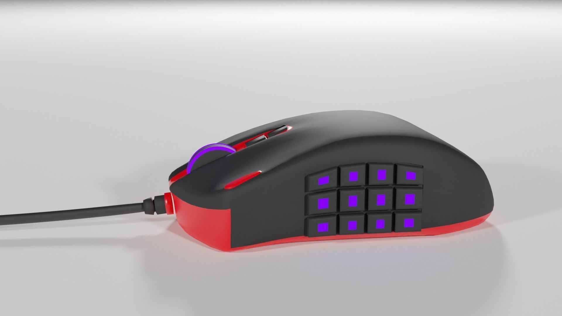 Simplistic Gaming Mouse Low-poly 3D model_4