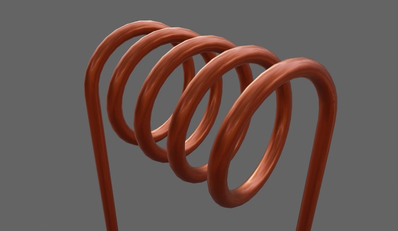 Coil - Bobina - Electronic parts Low-poly 3D model_4