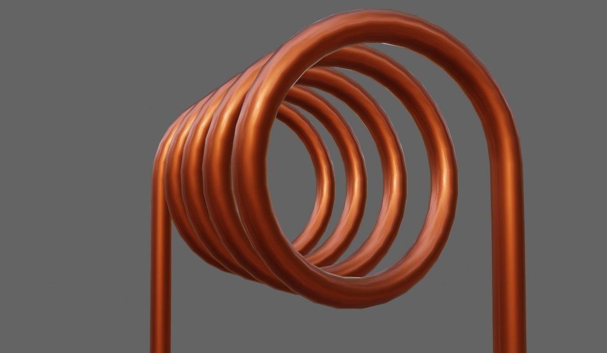 Coil - Bobina - Electronic parts Low-poly 3D model_1