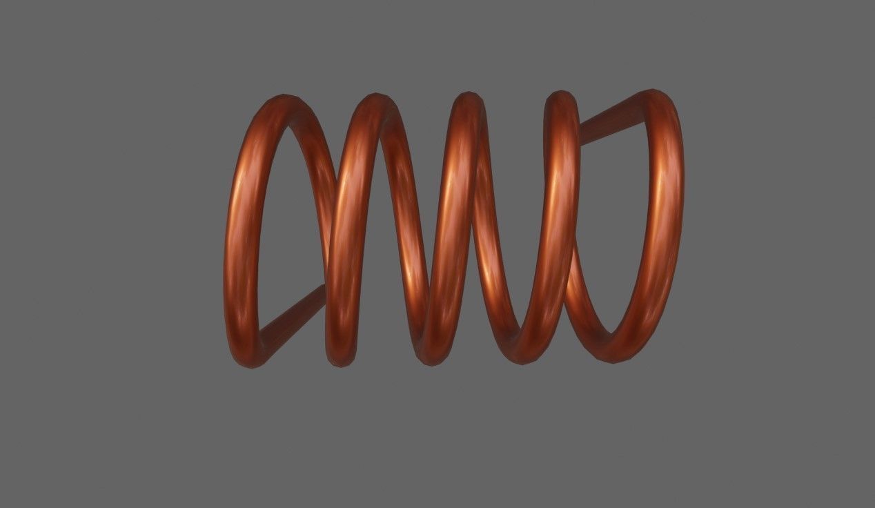Coil - Bobina - Electronic parts Low-poly 3D model_7