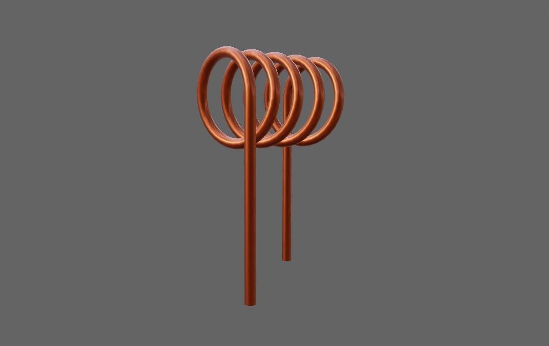 Coil - Bobina - Electronic parts Low-poly 3D model_5