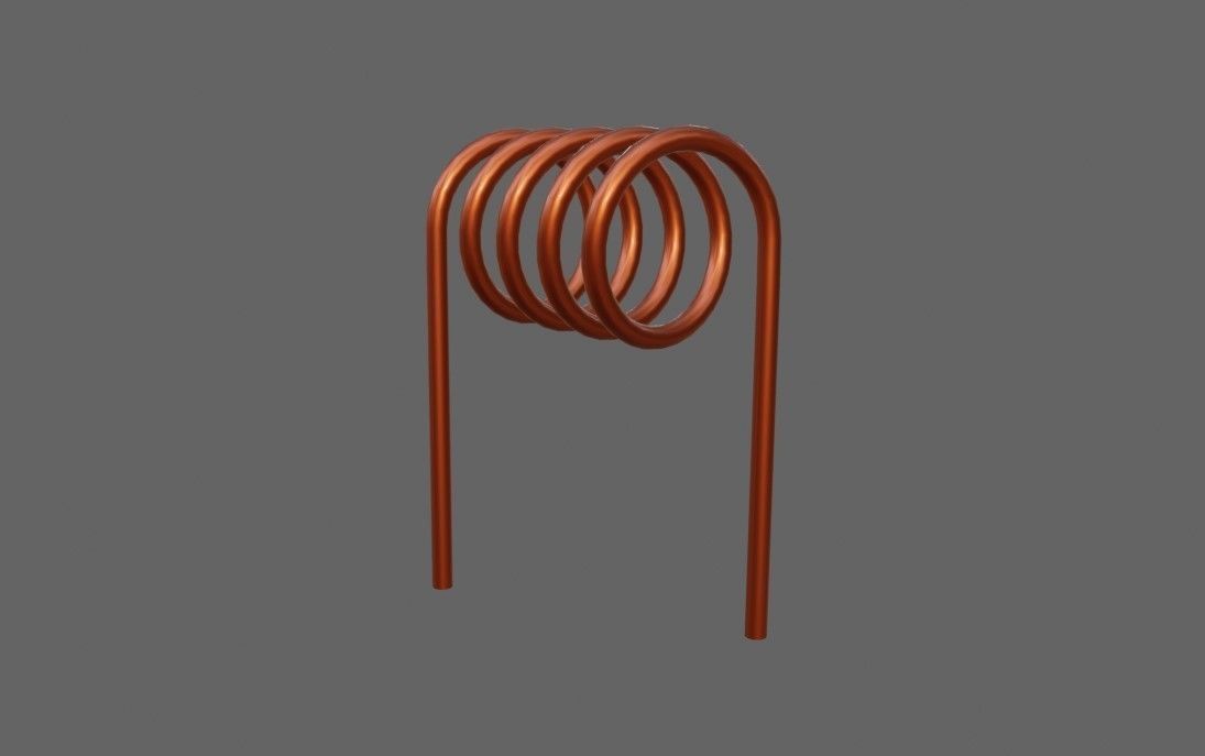 Coil - Bobina - Electronic parts Low-poly 3D model_3