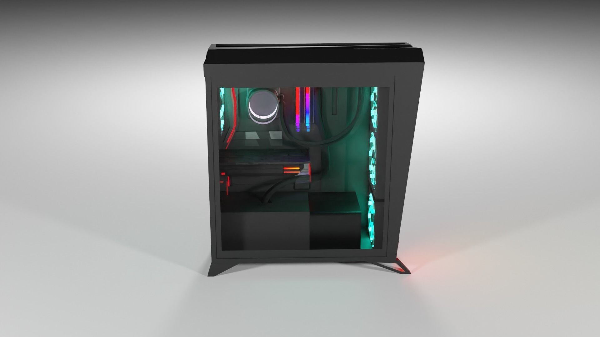 Simplistic Gaming PC Low-poly 3D model_3