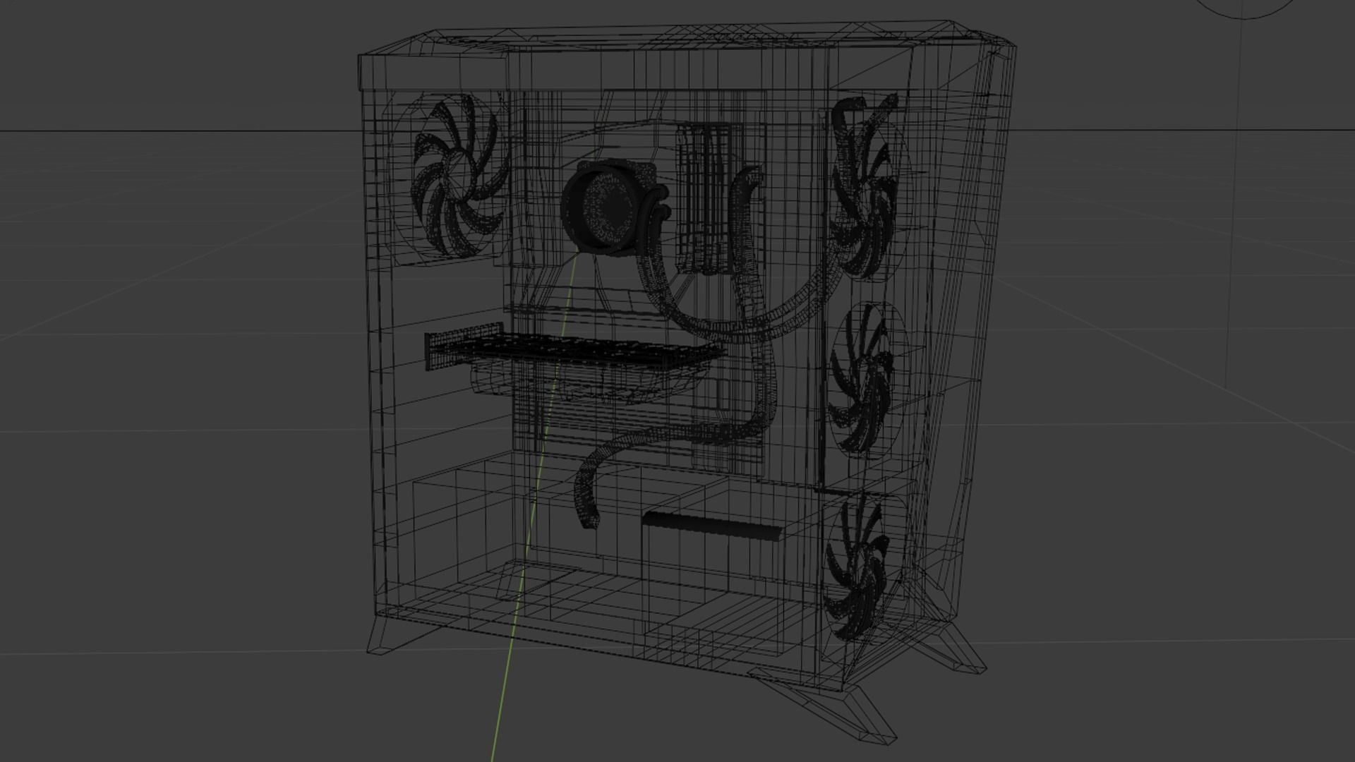 Simplistic Gaming PC Low-poly 3D model_6