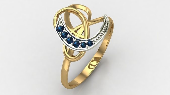 Ring with diamonds und2078 3D print model