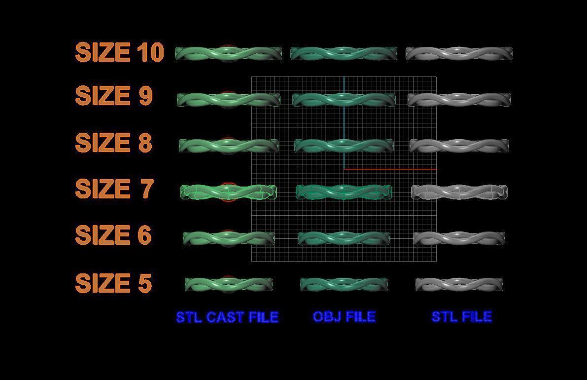 Half Weave Band Mix Size 3D print model_3