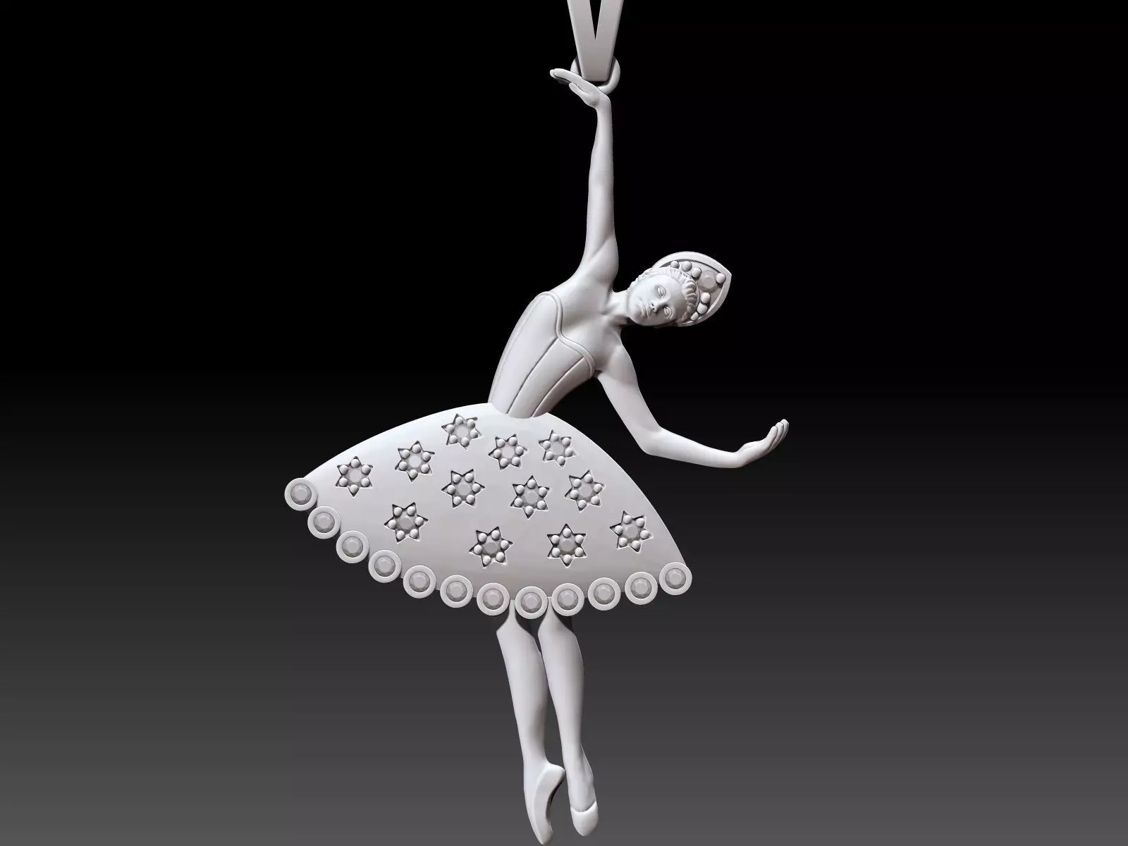dancer pendant Silver Gold Print 3D print model