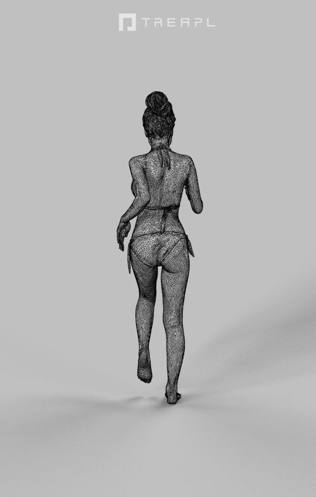 3d crowds and a foreground sports beach May running woman 3D Model Collection_18