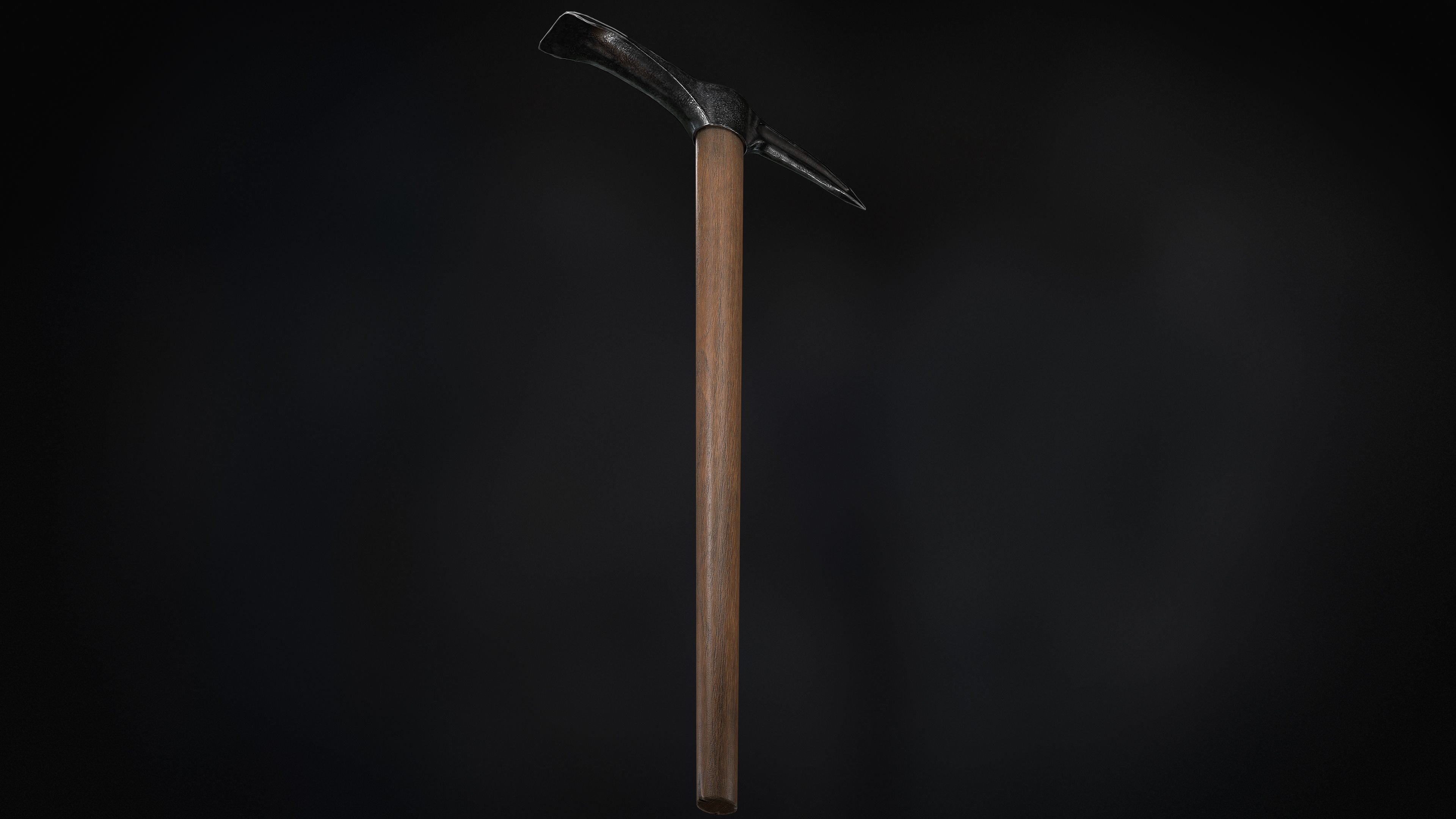 Pickaxe PBR Low-poly 3D model axe with wooden handle Low-poly 3D model_4
