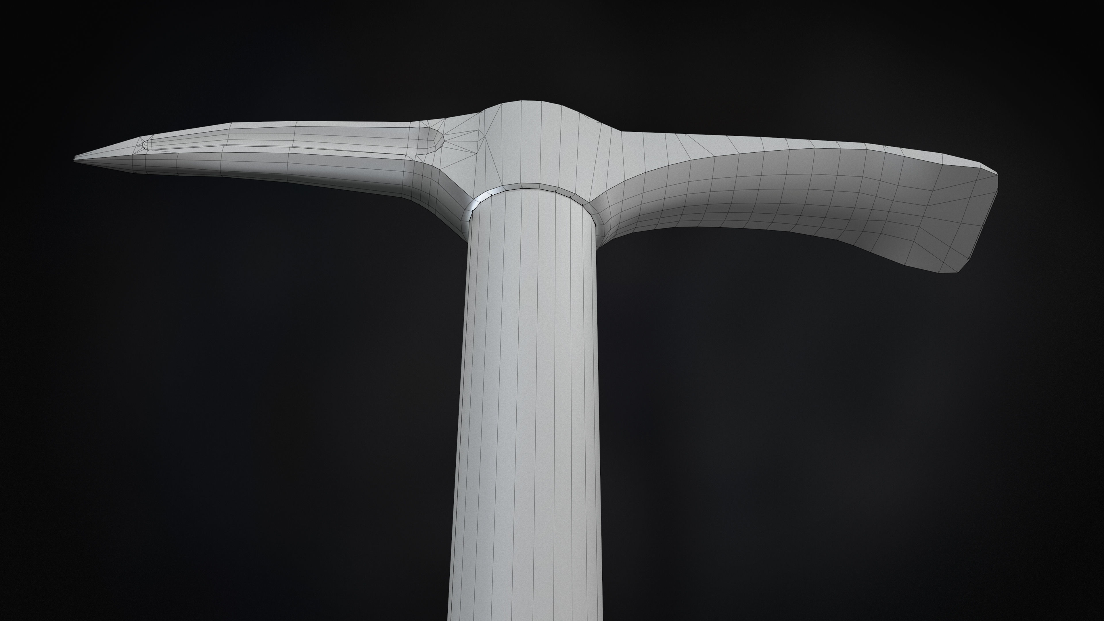 Pickaxe PBR Low-poly 3D model axe with wooden handle Low-poly 3D model_8