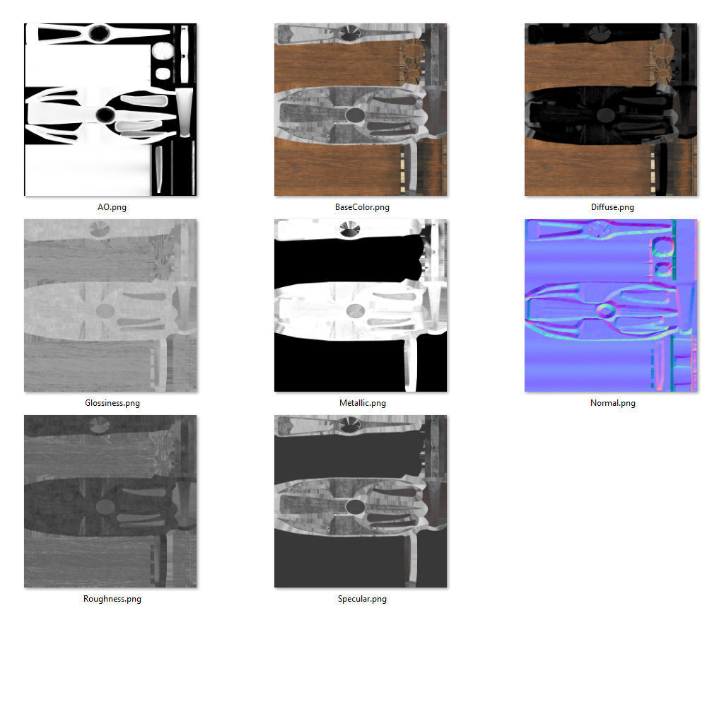 Pickaxe PBR Low-poly 3D model axe with wooden handle Low-poly 3D model_10