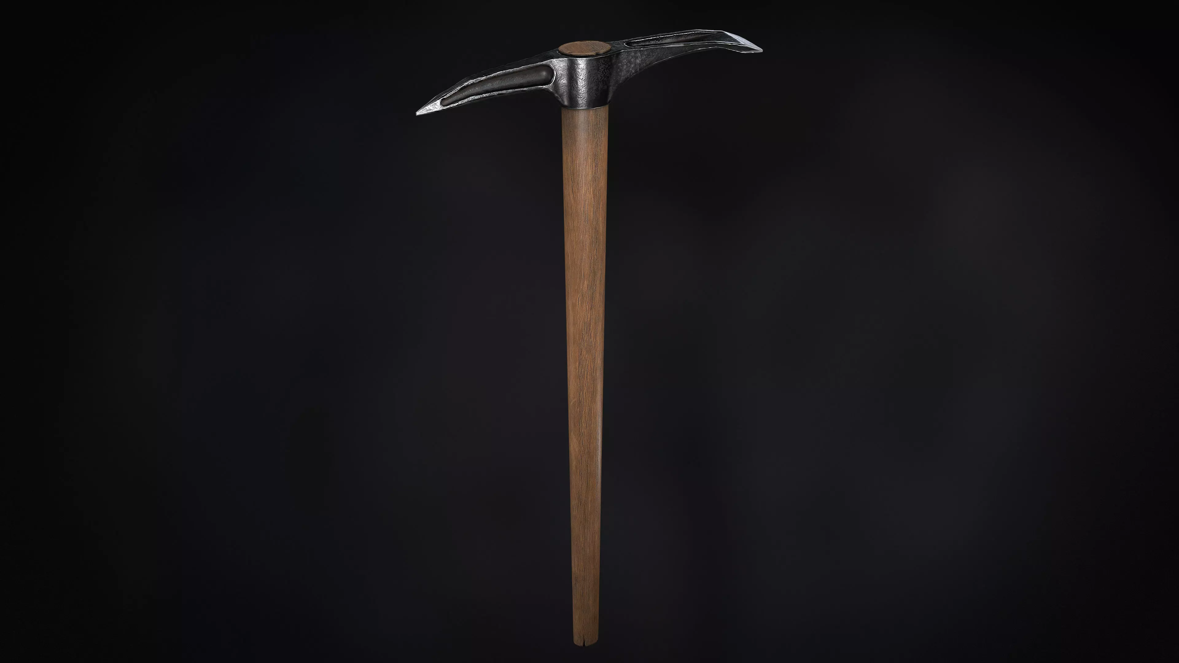 Pickaxe PBR Low-poly 3D model axe with wooden handle Low-poly 3D model_0