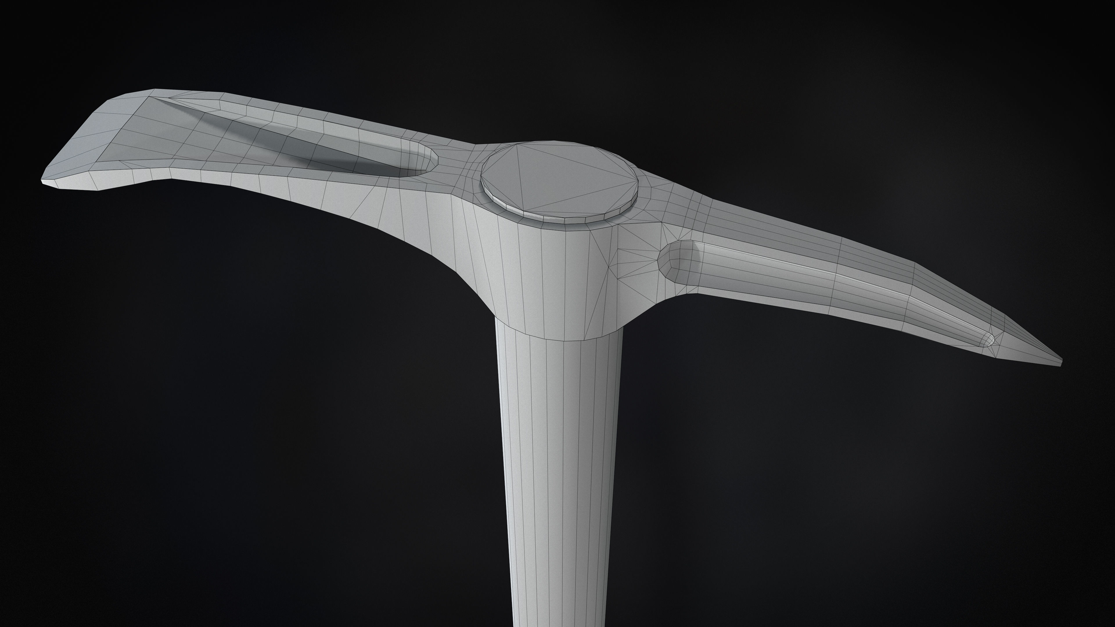 Pickaxe PBR Low-poly 3D model axe with wooden handle Low-poly 3D model_7